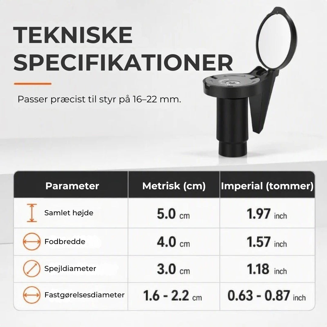 Cykelspejl med 360° justering