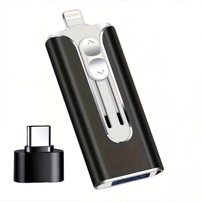 32~256 GB Micro USB + Lightning + USB 3.0 4-i-1 mobil U-disk
