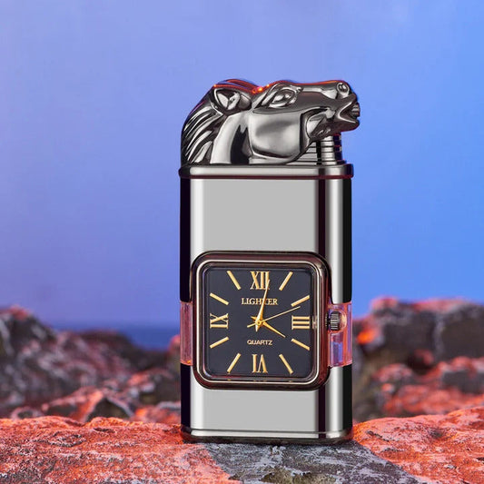 Dobbelt lighter med indbygget ur