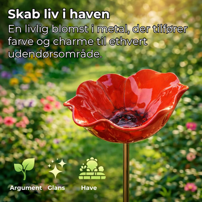Håndlavet fuglebad i blomsterform