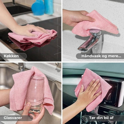 ♻️ Genanvendelige mikrofiber rengøringsklude på rulle (20 stk.)