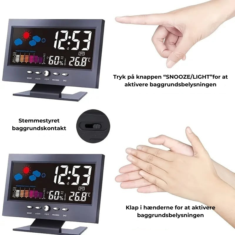 Digitalt LED-Vejrur
