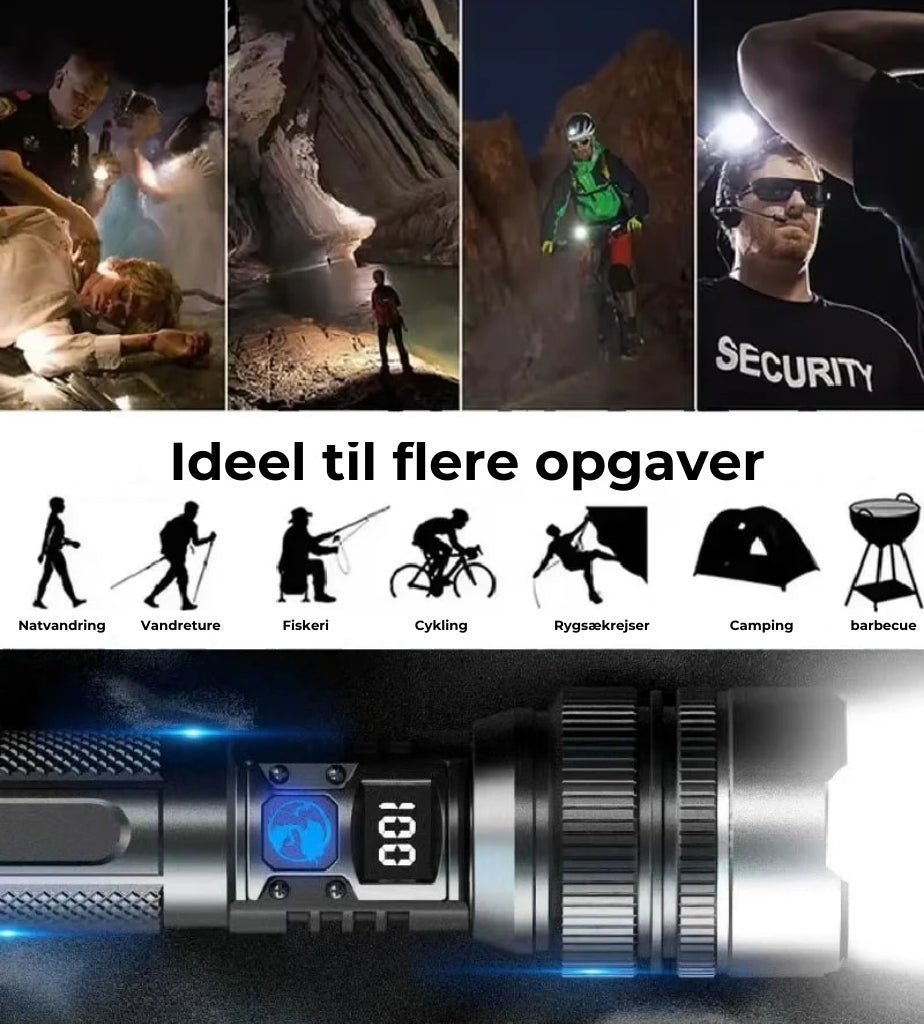 StormBeam Teleskopisk lommelygte Powerbank