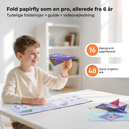 Kreative DIY-papirflyvere – sæt med 16 stk.