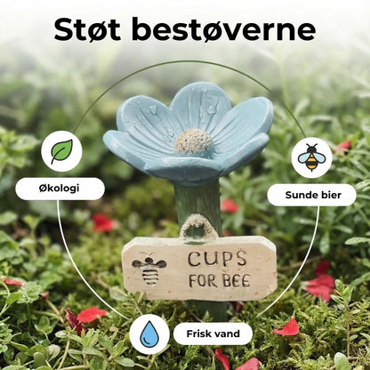 Blomsterformet vandfad til bier 🟒
