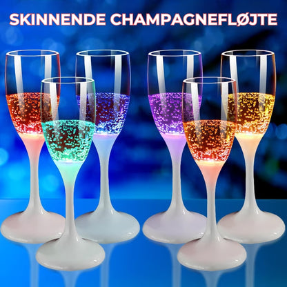 LED-belyste glas til vin og champagne