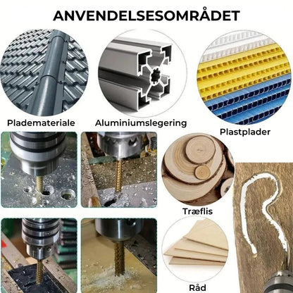 Sæt med titaniumbelagte borekroner