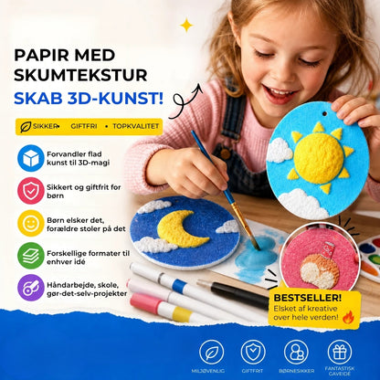 Magisk 3D-malepapir med skumtekstur – 20 stk.