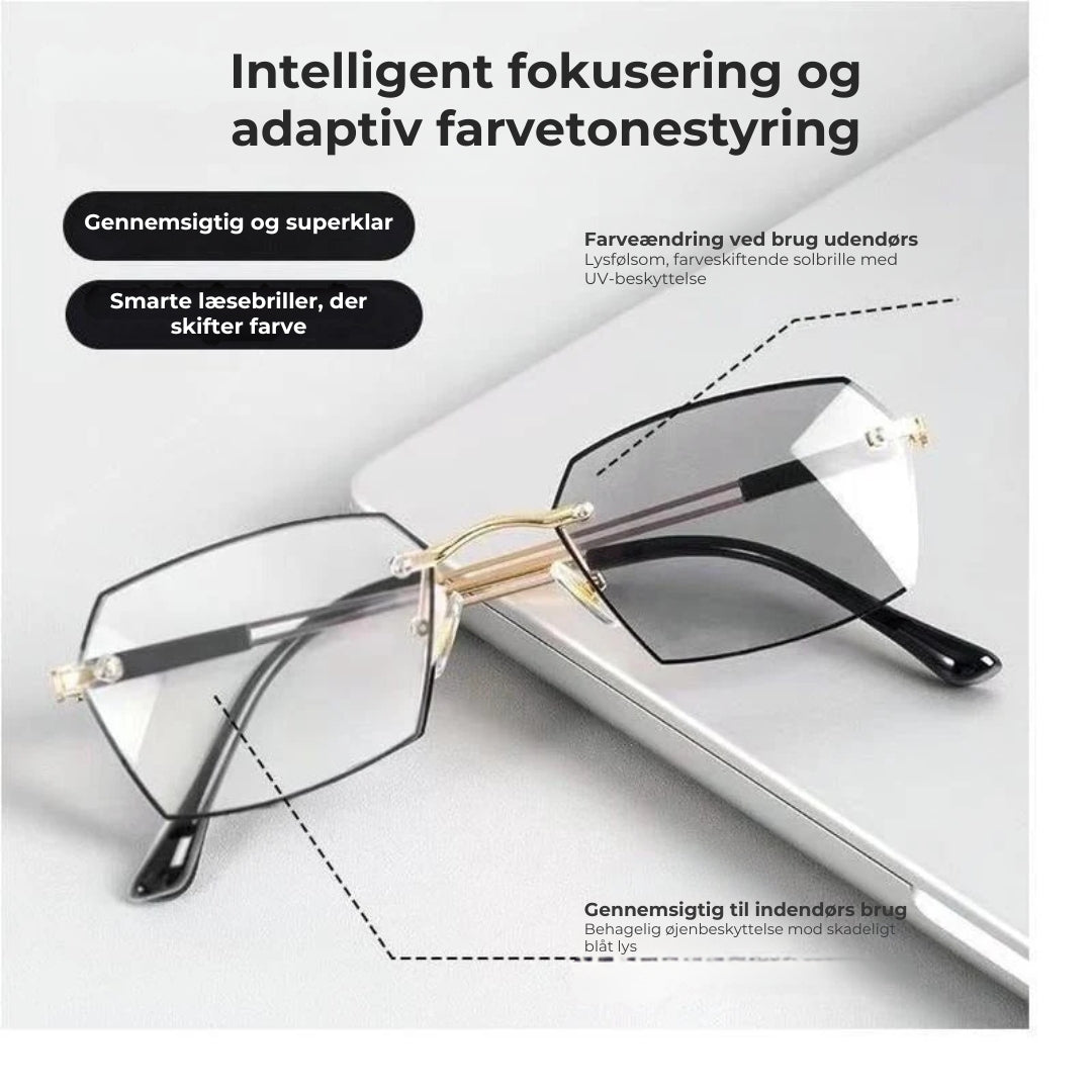 Multifokale læsebriller med adaptiv farvetoning