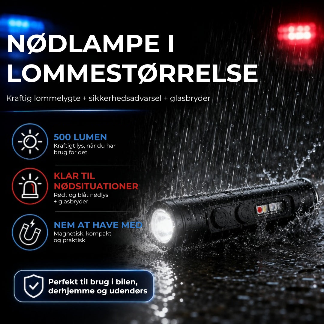 Kraftig lommelygte i lommestørrelse til hverdag og nødsituationer