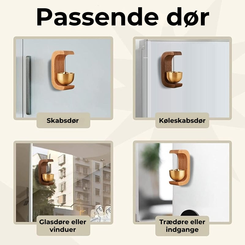 Magnetisk vindklokke-dørklokke af træ