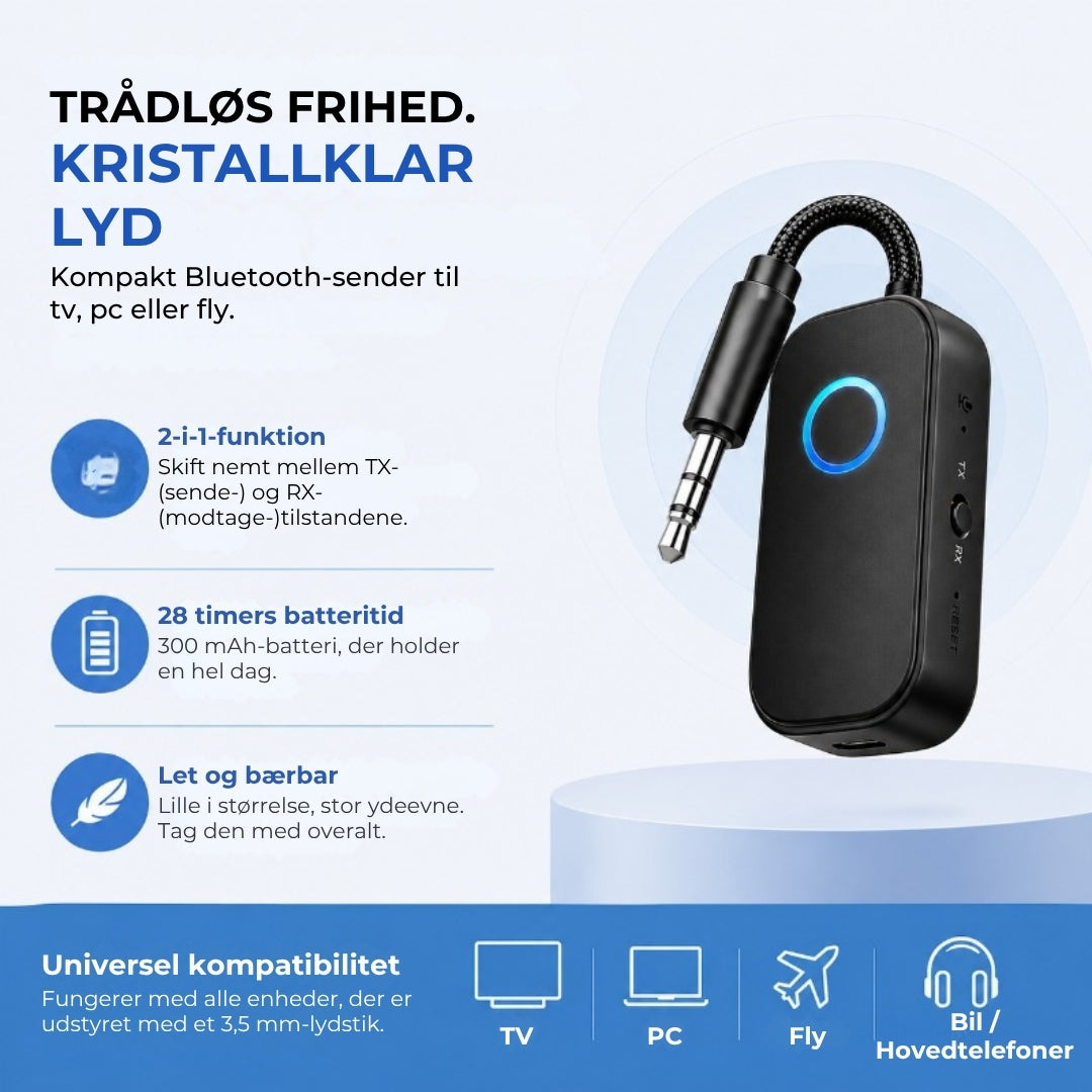 Bluetooth-lydadapter, sender/modtager