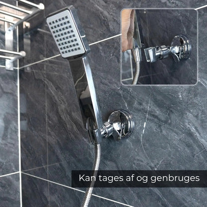 Justerbar brusehovedholder med sugekop