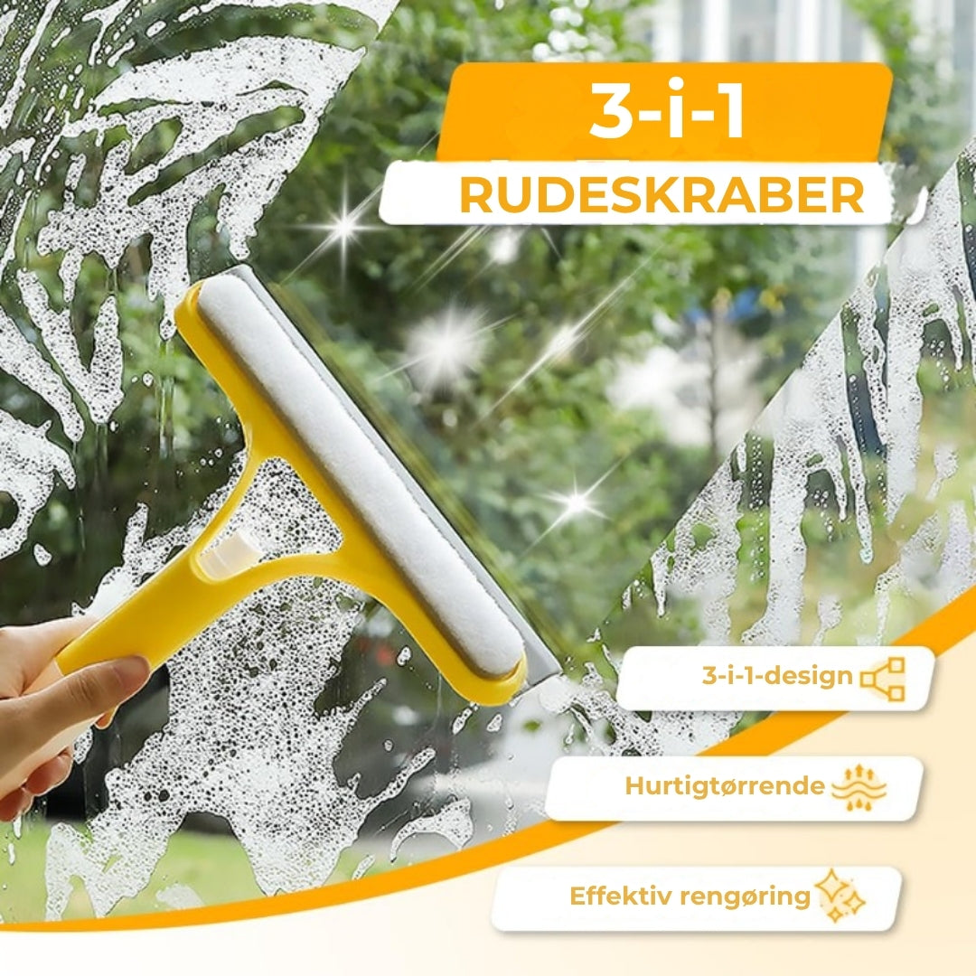 3-i-1 vinduesvasker med indbygget sprayflaske