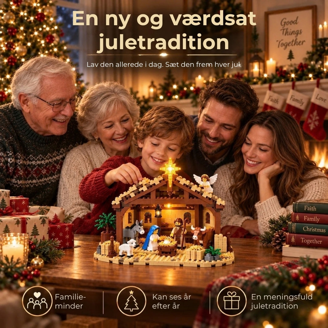 Julekrybbe med lys - byg selv