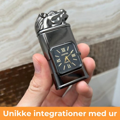 Dobbelt lighter med indbygget ur
