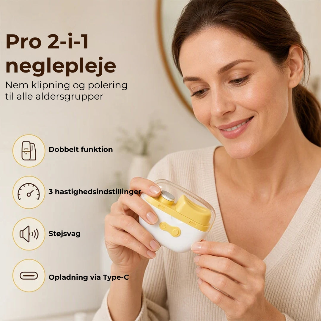 Elektrisk negleklipper og neglefil