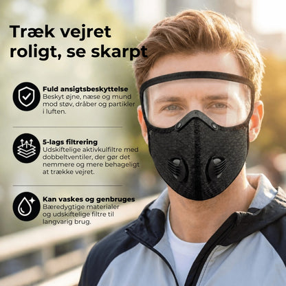 Ansigtsmaske med kulfilter