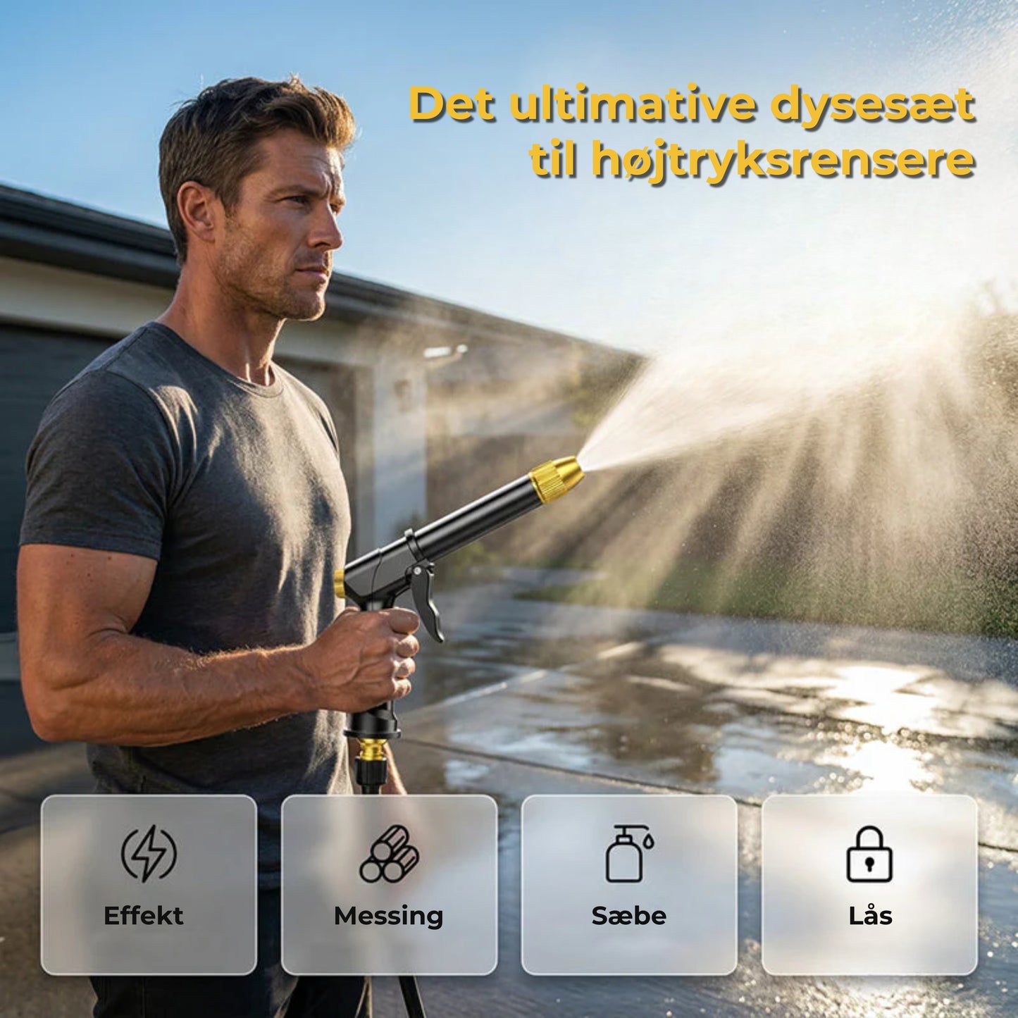 Kraftig sprøjtepistol til haveslange