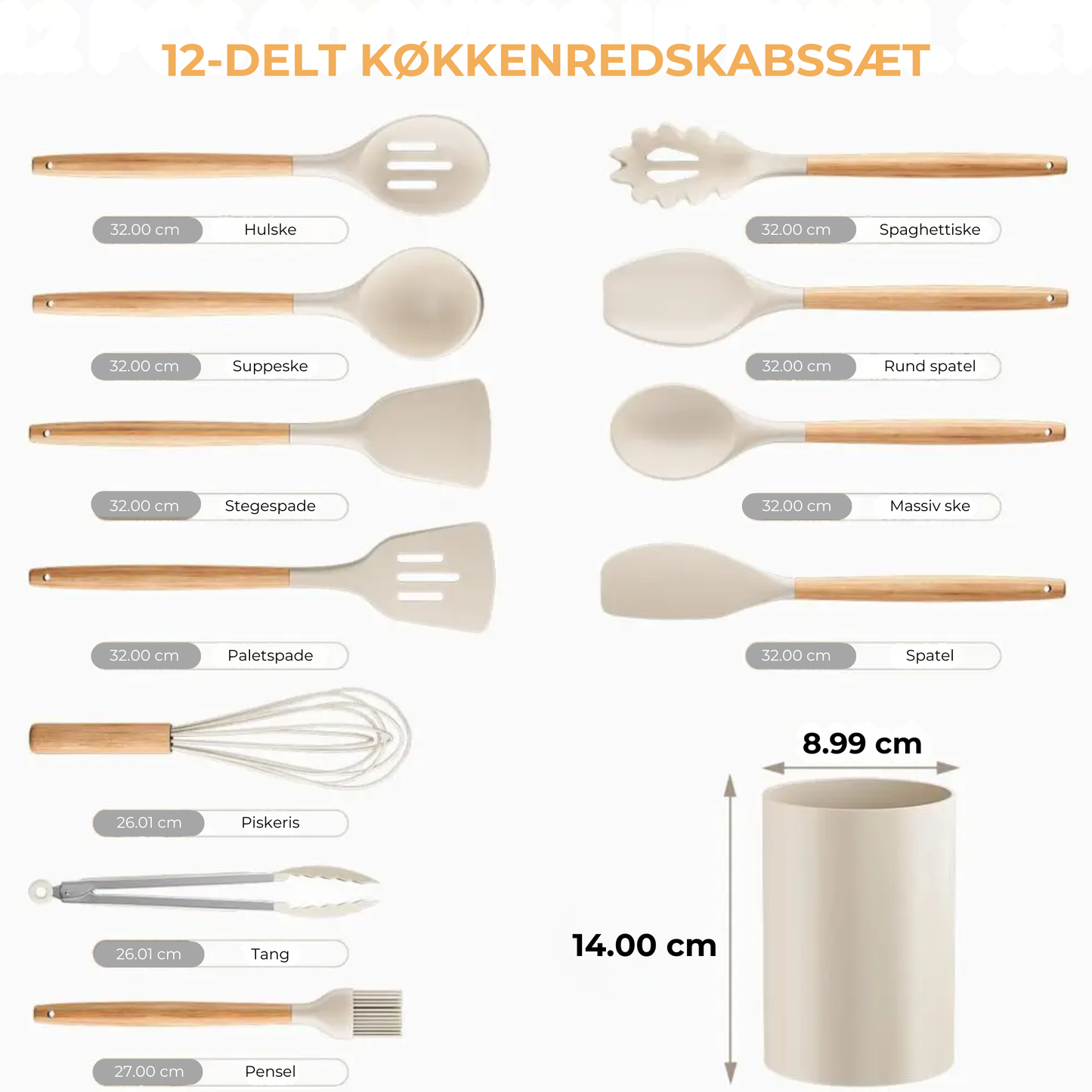 NordicKitchen – Stilfuldt silikonesæt til køkkenet (12 dele)