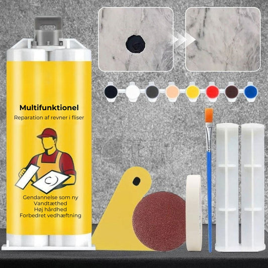 Multifunktionelt reparationssæt til revner i fliser og sten