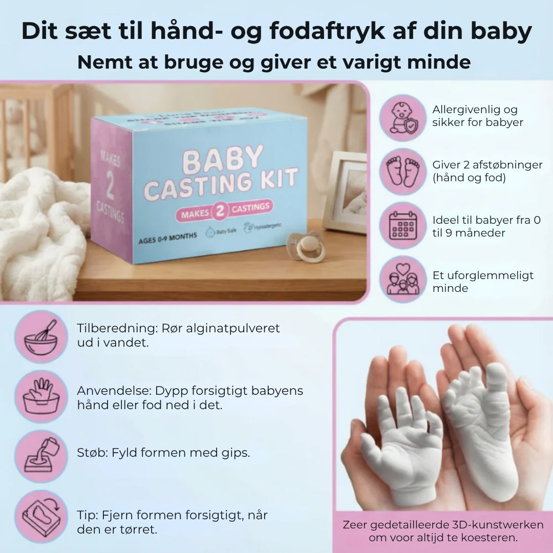 Hudvenligt farvesæt til hånd- og fodaftryk
