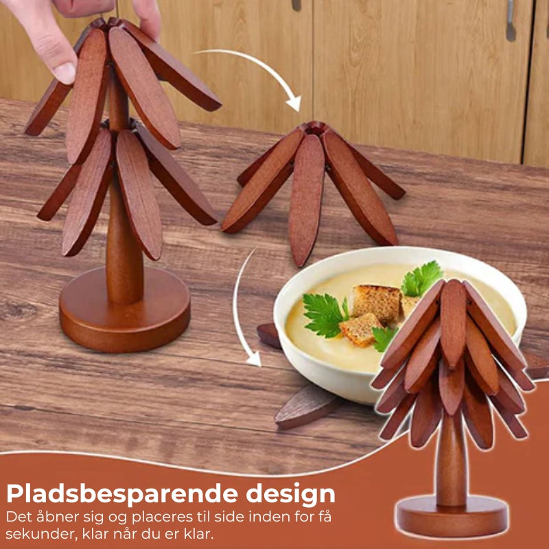 Smukke, håndlavede underlag i varmebestandigt træ