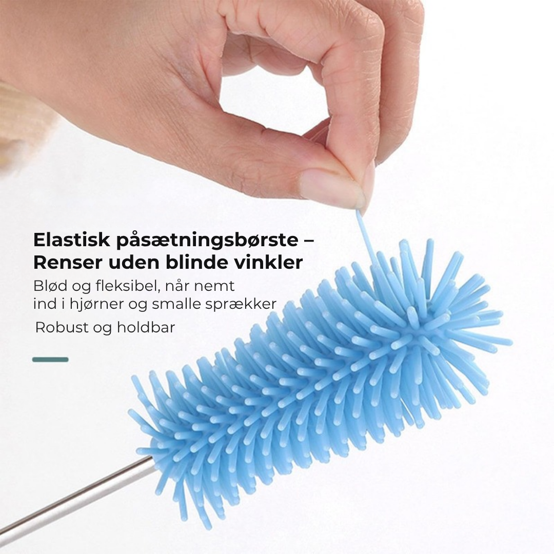 Roterende silikoneflaske- og glasbørste