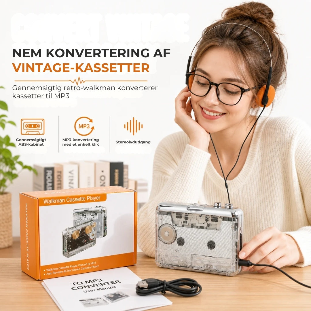2-i-1 kassetteafspiller og kassette-til-MP3-konverter