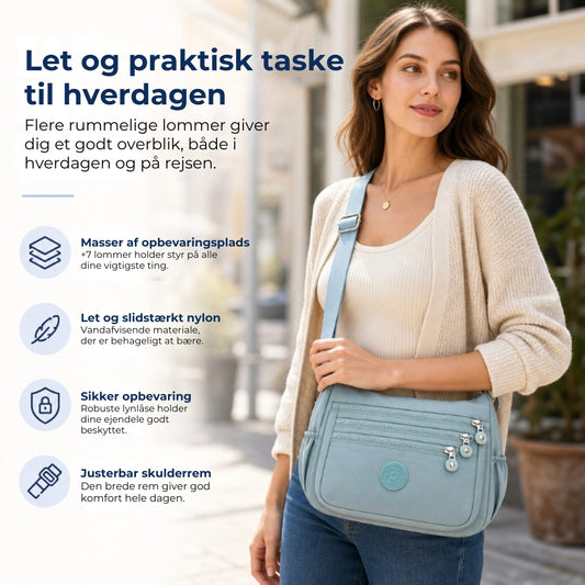 Stilfuld nylon-taske – let og holdbar