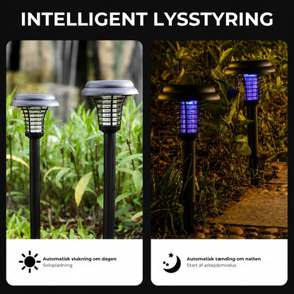 Solcelledrevet LED-havelygte mod myg