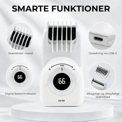 Trådløs hårtrimmer med digitalt display