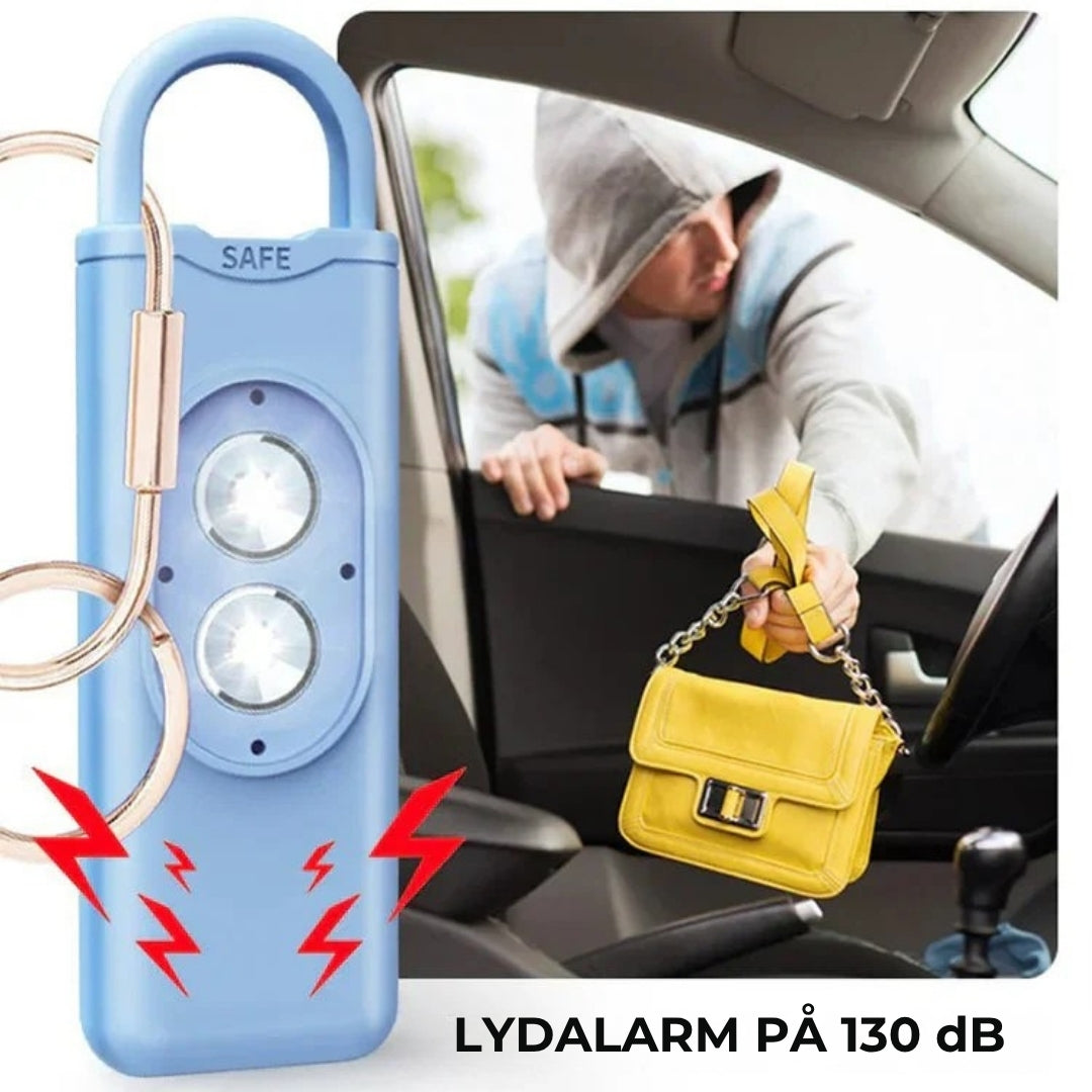 Selvforsvar-alarm-nøglering med LED-blinklys