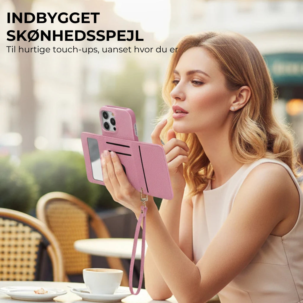 🔥📱 iPhone-cover til kvinder med indbygget pung