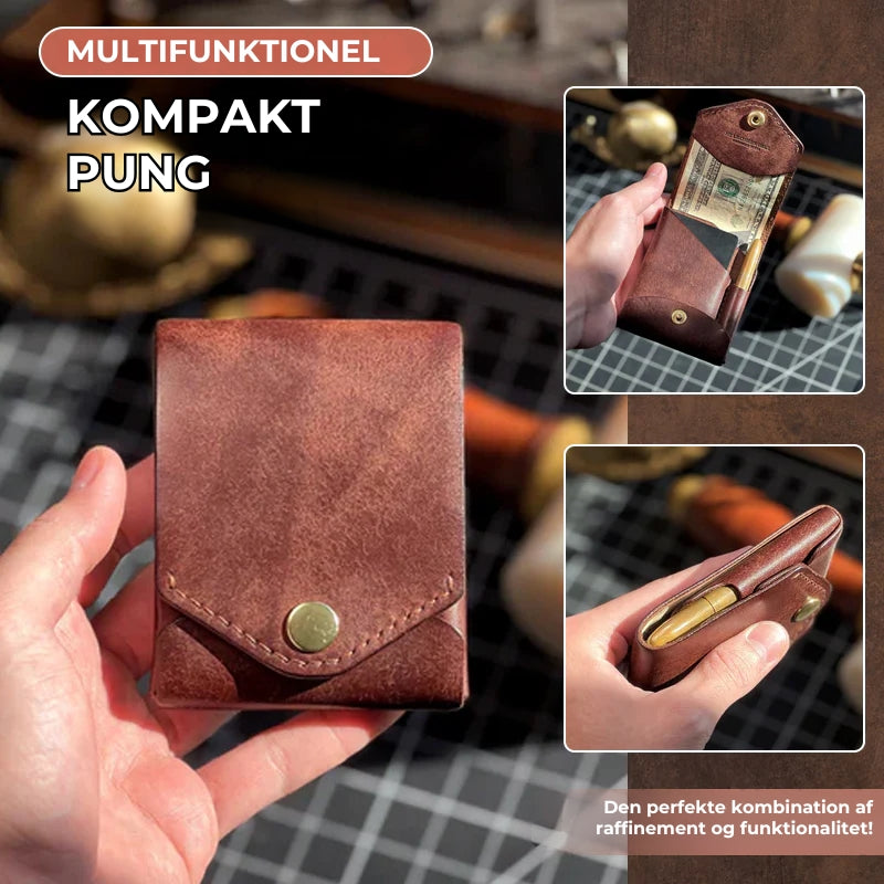 Vintage håndlavet læderpung