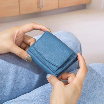 Håndlavet pung i ægte læder med RFID-beskyttelse