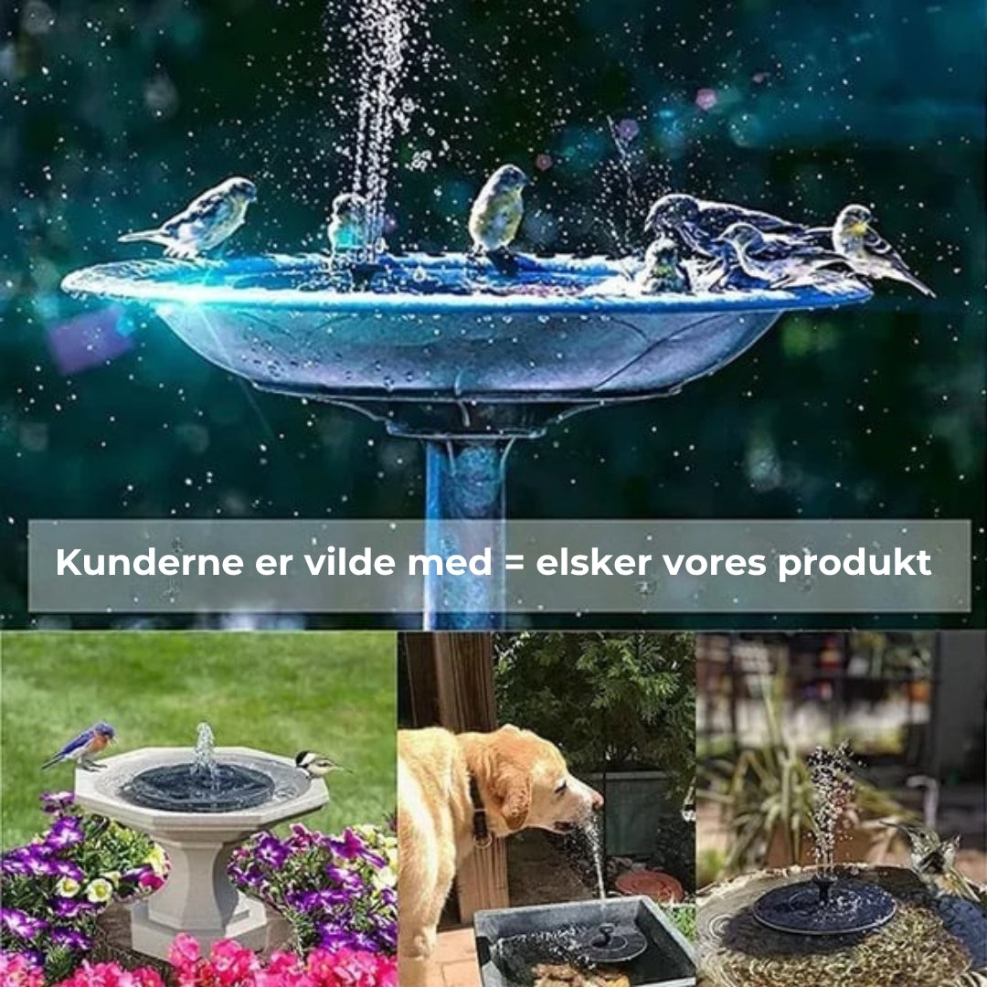 Automatisk springvand drevet af solenergi