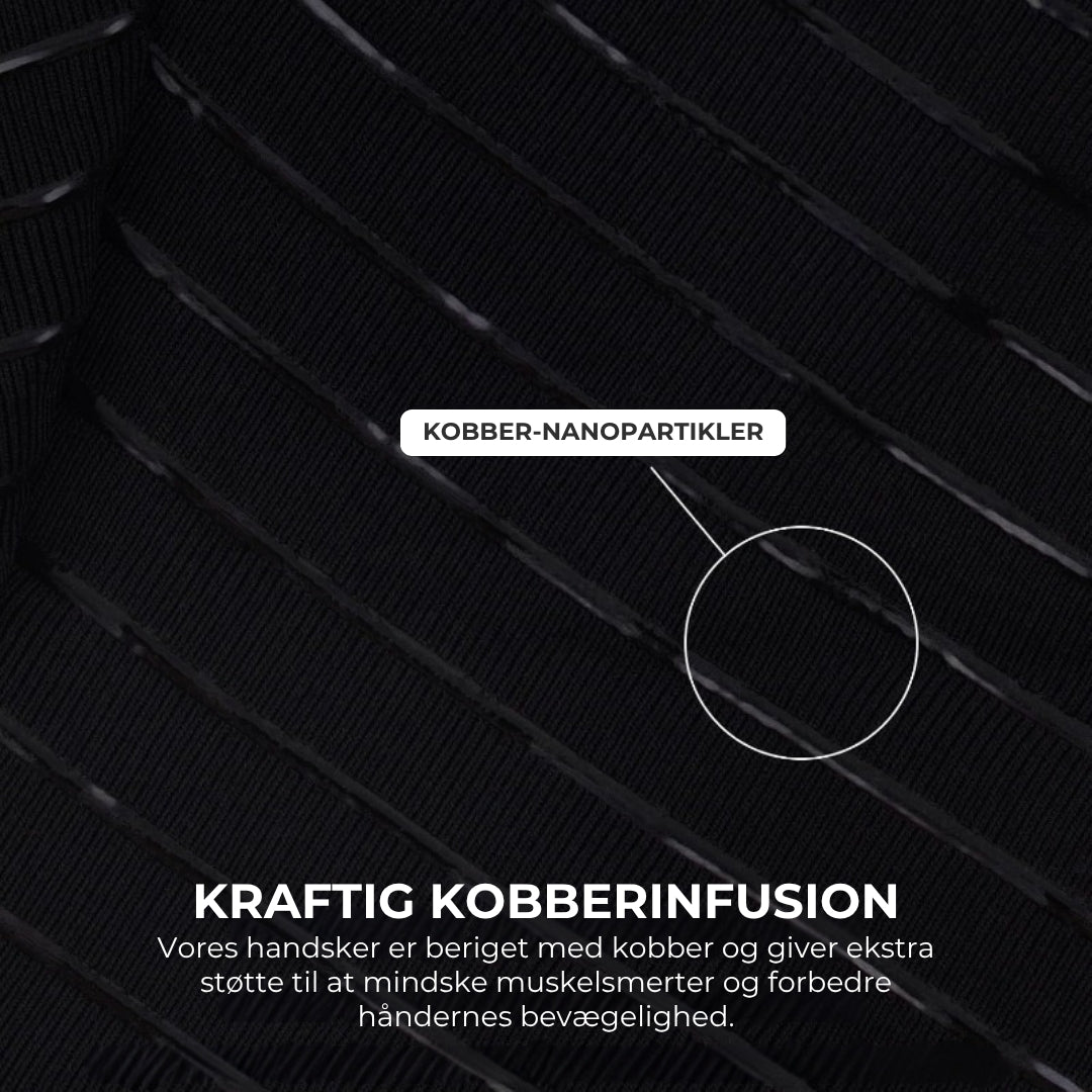 Kobberberigede kompressionshandsker – 1 par