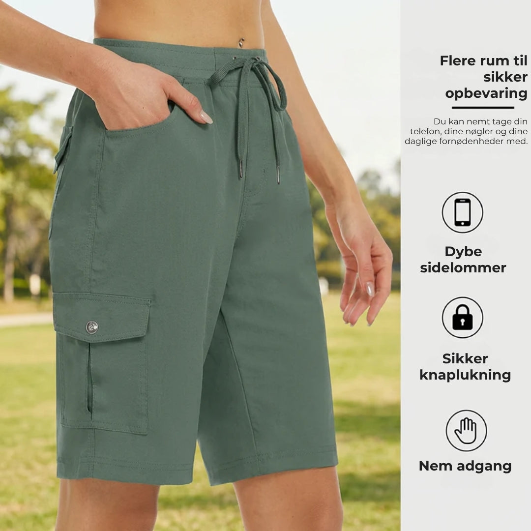 Hurtigtørrende cargoshorts til kvinder med lommer