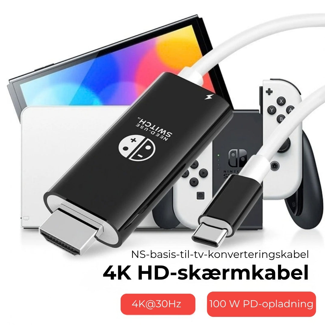 Type-C til HDMI 4K-kabel med 100 W opladningsfunktion