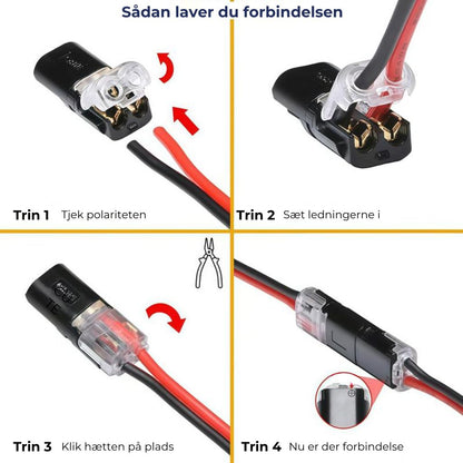 To-leder-stikforbindelse med lås (20 stk.)