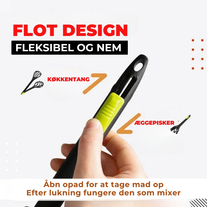2-i-1 Æggepisker & Køkkentang