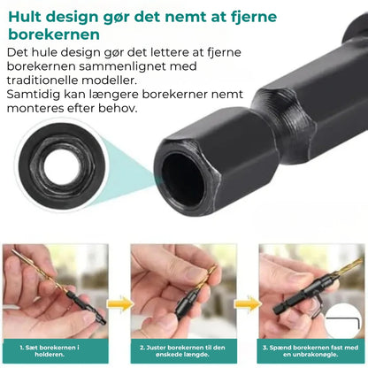 Sæt med præcisionsbor til træ