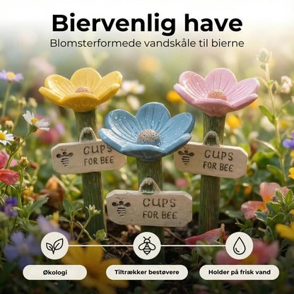 Blomsterformet vandfad til bier 🟒
