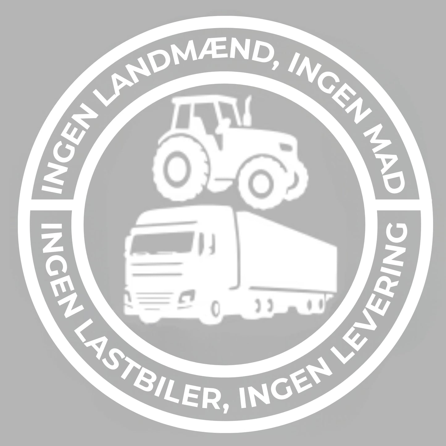 Ingen landmænd, ingen mad; ingen lastbiler, ingen levering. Vinylklistermærke – 140 mm klistermærke