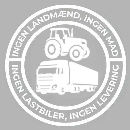 Ingen landmænd, ingen mad; ingen lastbiler, ingen levering. Vinylklistermærke – 140 mm klistermærke