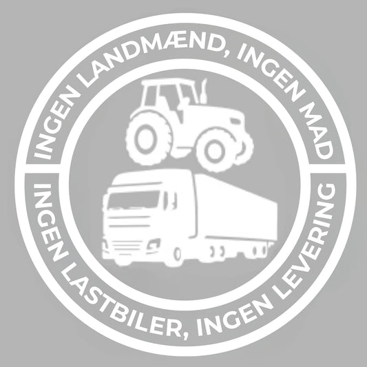Ingen landmænd, ingen mad; ingen lastbiler, ingen levering. Vinylklistermærke – 140 mm klistermærke