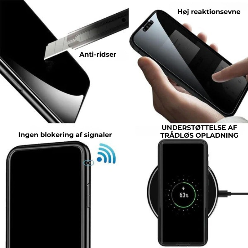 Dobbeltsidet iPhone Magnetic hærdet glas fuldt beskyttende etui