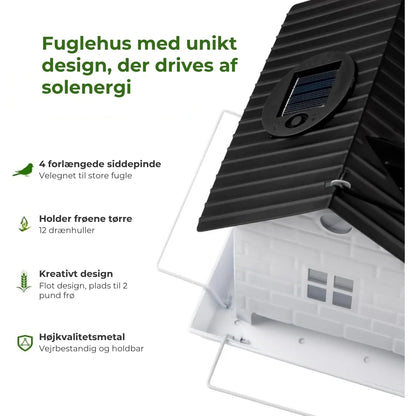 🕊️ Solcelledrevet fuglehus – automatisk belysning