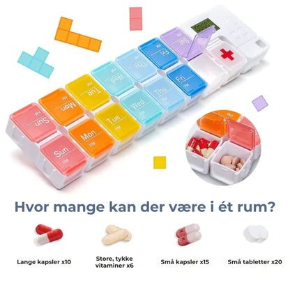 Ugentlig pilleplanlægger med vækkeur